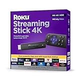 Roku Streaming Stick 4K | Dispositivo de streaming Roku 4K/HDR/Dolby Vision gratuito, controle remoto de voz Roku, TV gratuita e ao vivo