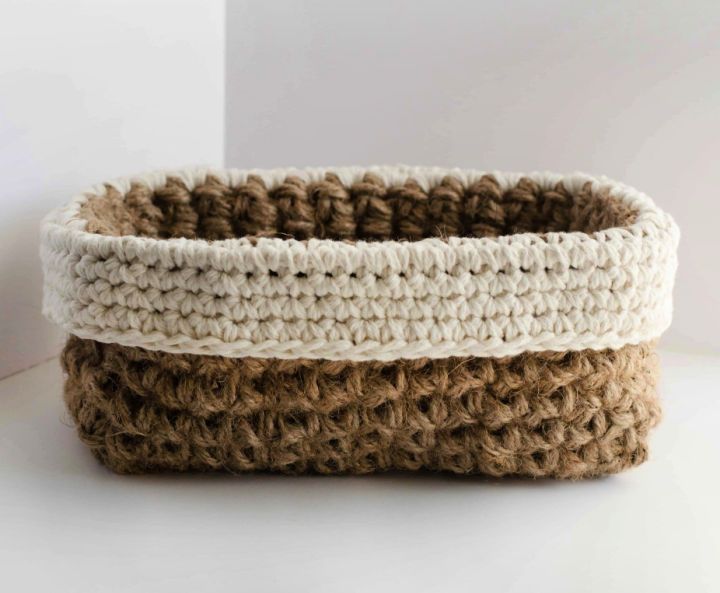 Padrão de cesta de crochê de cesta de juta (grátis)