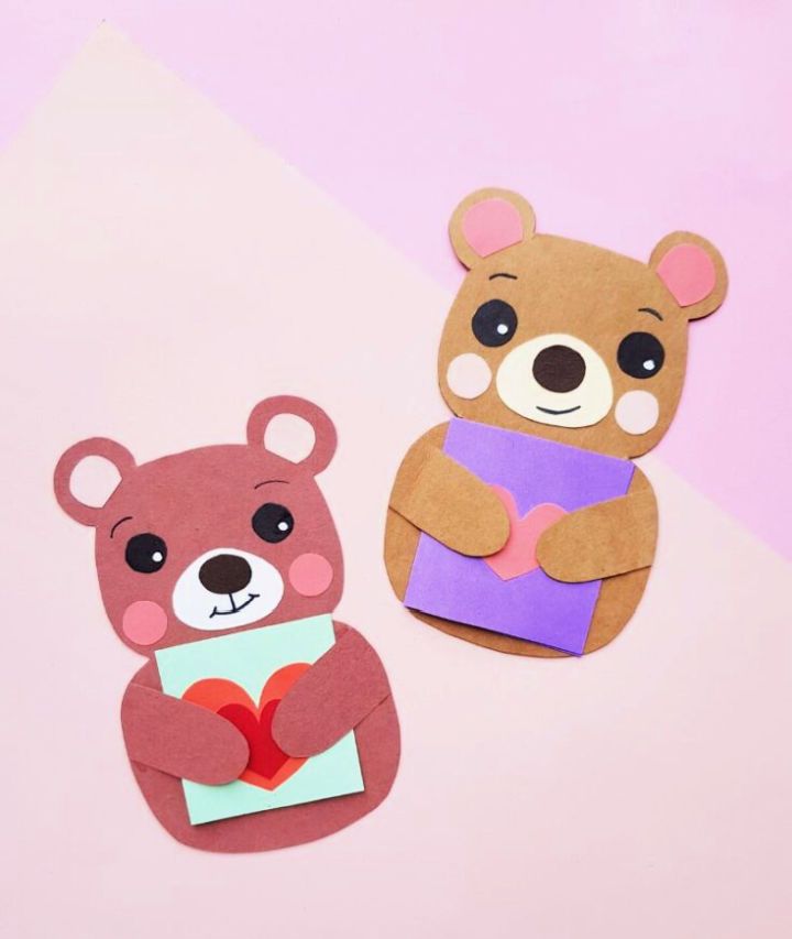 Cartão de urso fofo para o Dia dos Namorados