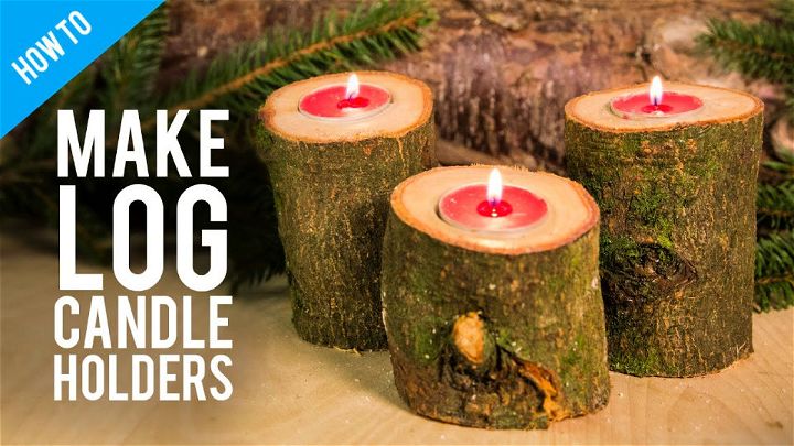 Aprenda um tronco de madeira simples para velas