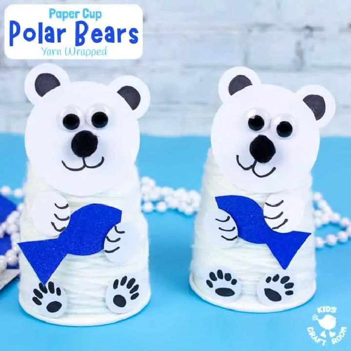 Atividade de copo de papel do urso polar