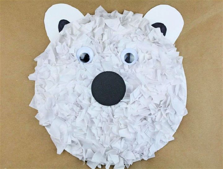 urso polar de papel simples