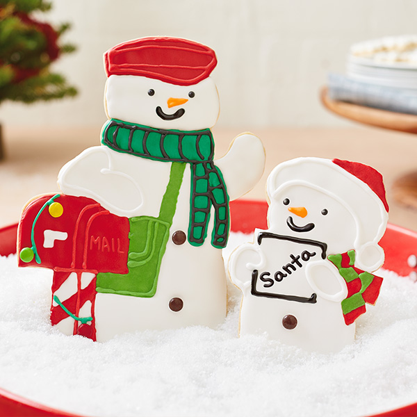 Entrega especial de biscoitos de boneco de neve