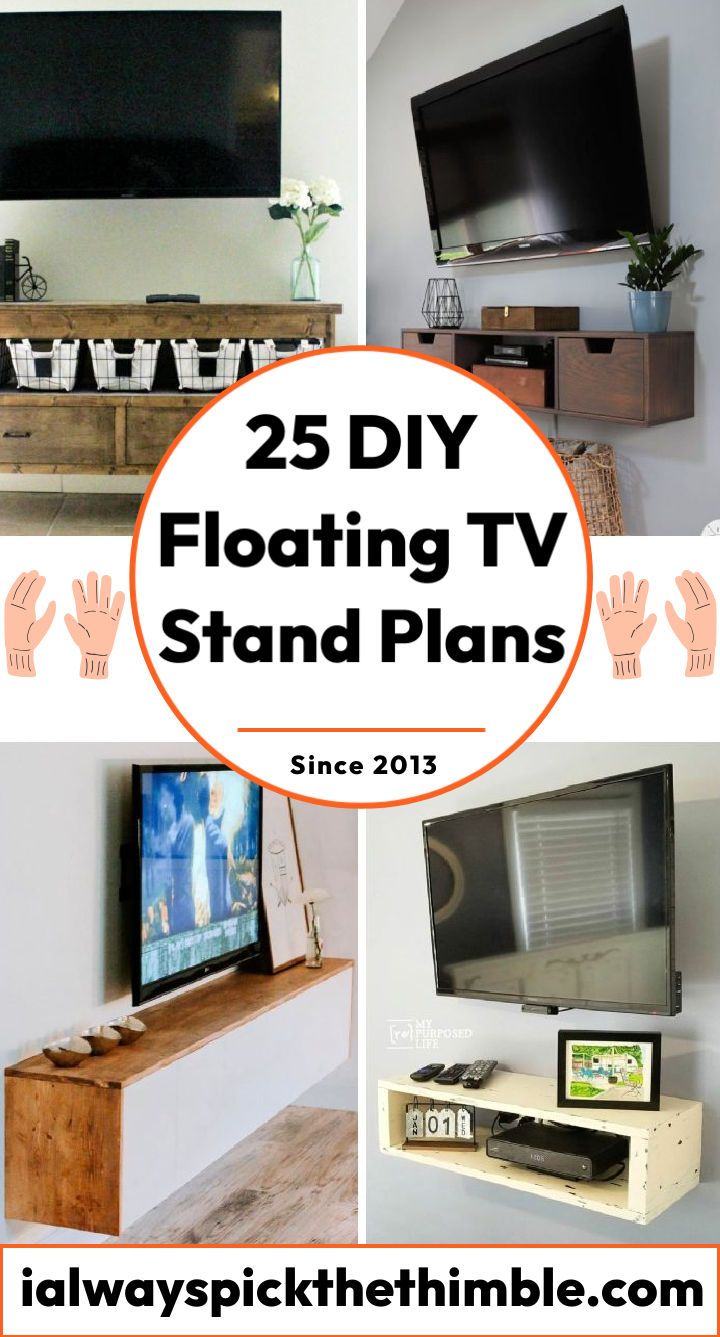 25 planos de suporte de TV flutuante DIY grátis: crie um centro de entretenimento DIY