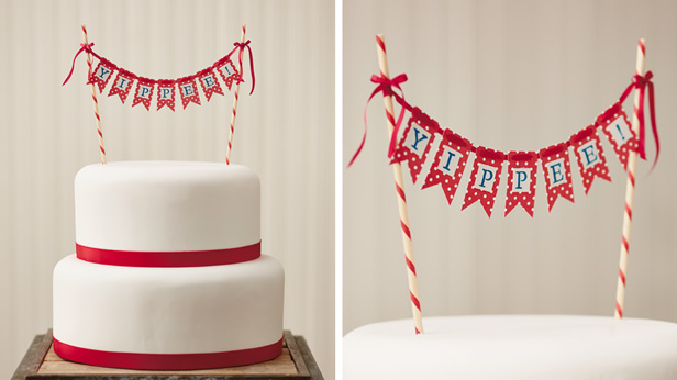 Topper de bolo de aniversário DIY: banner de palavras